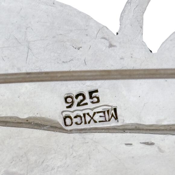 Estate Mexico Sterling Silver 925 Trumpeting Angel Brooch Pin - Picture 5 of 7